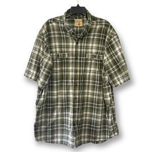Redhead Green, Blue and White Plaid Short Sleeve Shirt,2XL